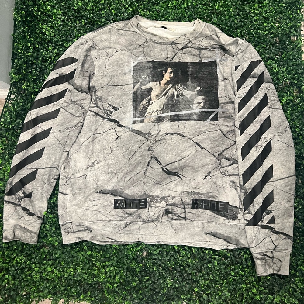OFF-WHITE Caravaggio Painted Sweatshirt Grey 2XL